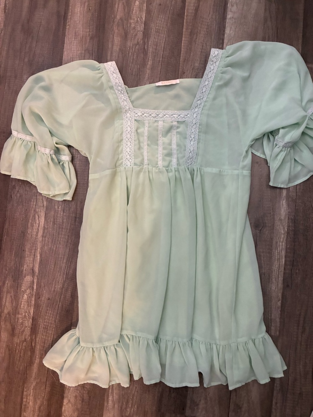 entro Mint Green Mini Dress with Ruffle Hem